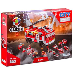 Cubic 12 em 1 Caminhão de Bombeiro 558 Peças - BR1200 BR1200