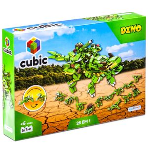 Blocos de Montar Cubic 25 em 1 Dinossauro 577 Peças Multikids - BR1615 BR1615