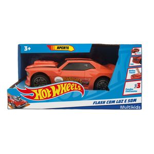 Hot Wheels Carro Flash Laranja com Luz e Som Multikids - BR1824 BR1824