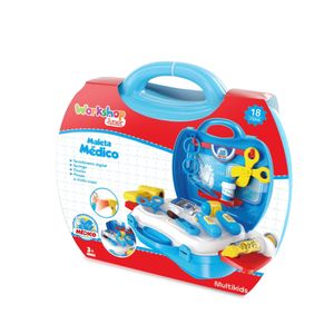 Maleta Workshop Jr Médico com 16 Itens Azul Multikids - BR774 BR774