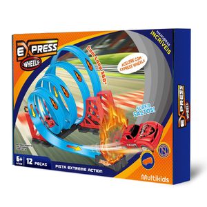 Pista de Corrida Extreme Action com 4 Loop e Carrinho Multikids - BR1019 BR1019