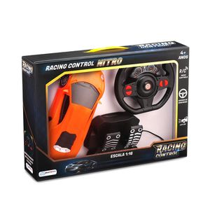 Carrinho com Volante e Pedal Racing Control Nitro Laranja Multikids - BR1144 BR1144